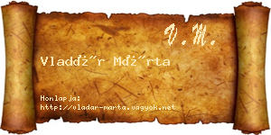 Vladár Márta névjegykártya