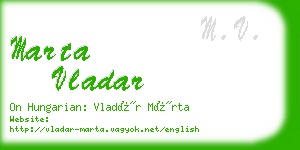 marta vladar business card